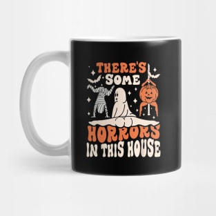 There's Some Horrors In This House Ghost Pumpkin Halloween Mug